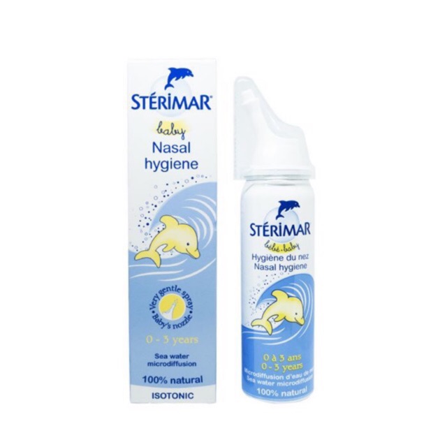 Nước muối biển xịt mũi dùng cho trẻ nhỏ, trẻ sơ sinh Sterimar Baby vệ sinh mũi cho bé, dịu nhẹ an toàn