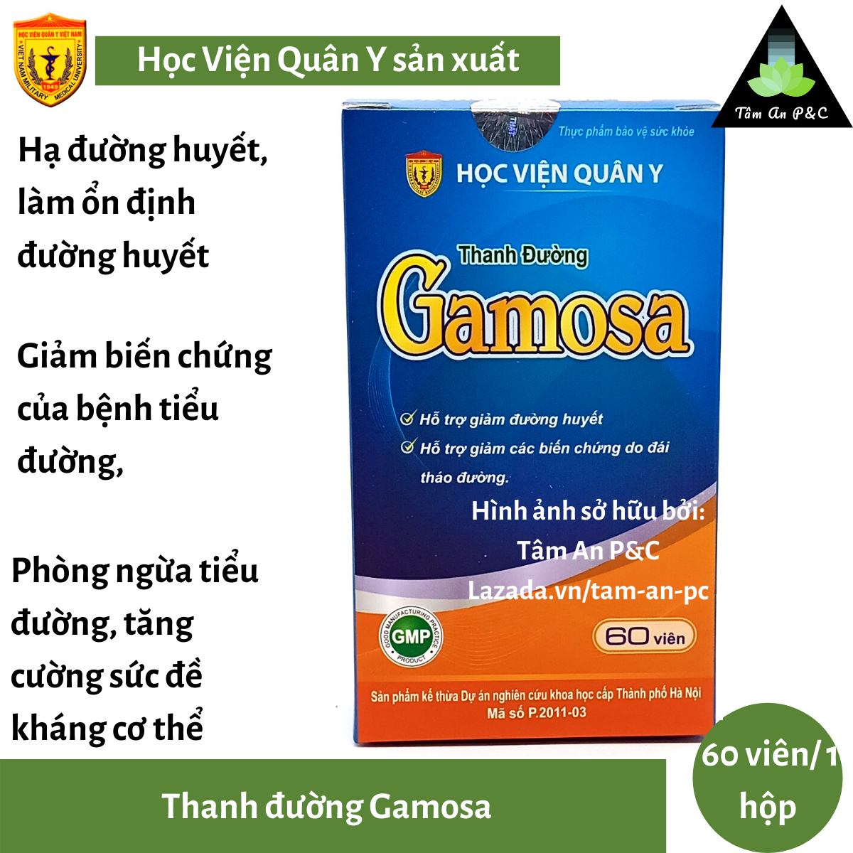 Thanh đường Gamosa Học Viện Quân Y - Dành cho người tiểu đường và phòng ngừa tiểu đường-CHÍNH HÃNG HVQY