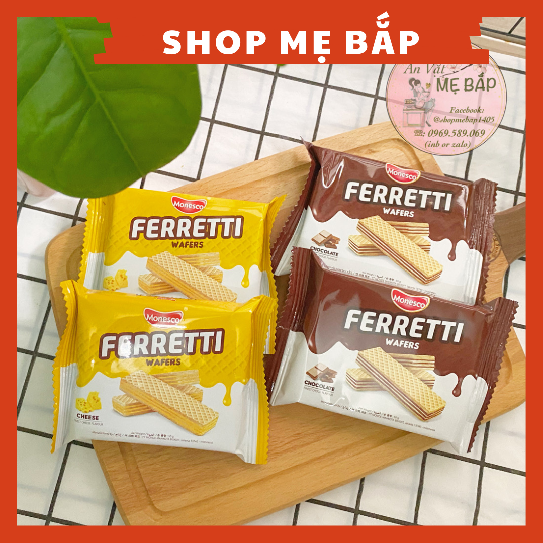 Bánh Kem Xốp Ferretti 50gram - Vị Chocolate và Phô Mai - Shop Mẹ Bắp [Date 08/2022]