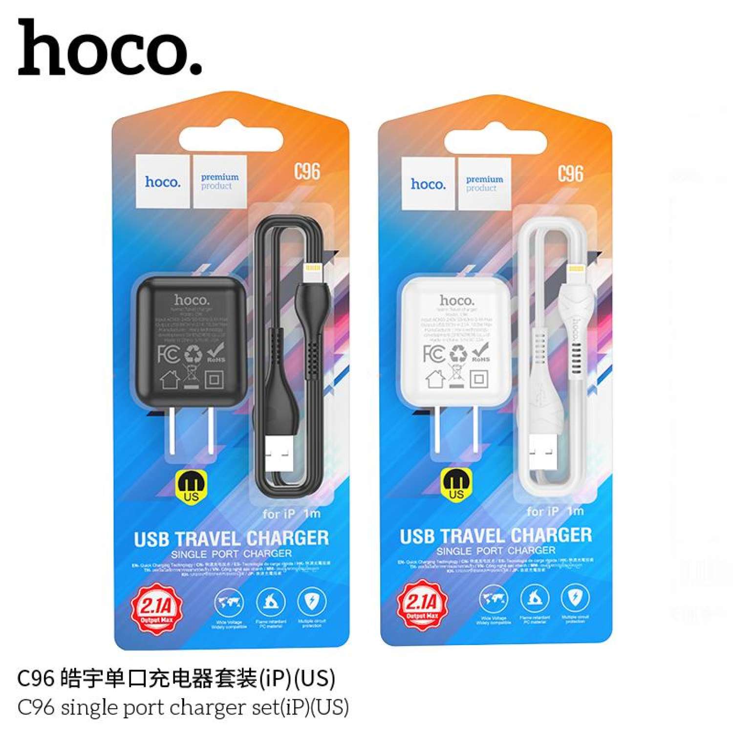 Bộ cáp sạc điện thoại hoco c96 iphone