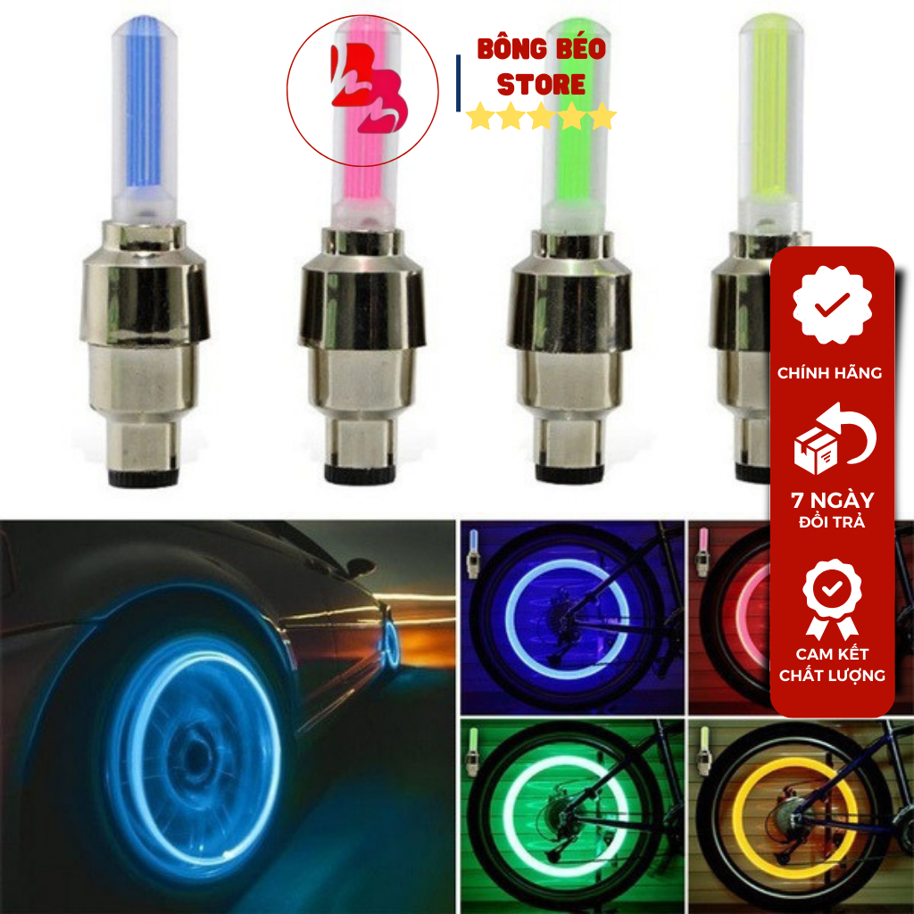 Đèn led gắn van xe phát sáng nhiều màu