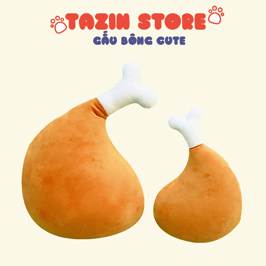 Gấu bông gối ôm hình đùi gà tazin shop, đùi gà nhồi bông mềm mịn