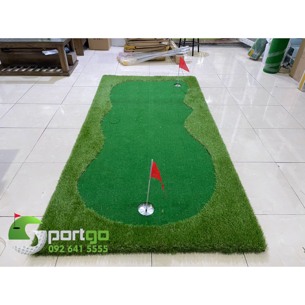 Thảm putting green golf 1,5 x 3m tặng kèm 3 hố cờ và 5 bóng