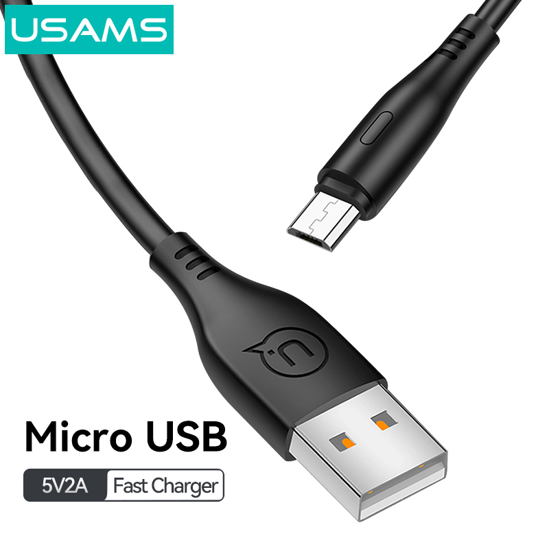 USAMS Micro USB Charger Cable For Android Phone Fast Charging Cable 1M 2A for Phone with Micro port charging