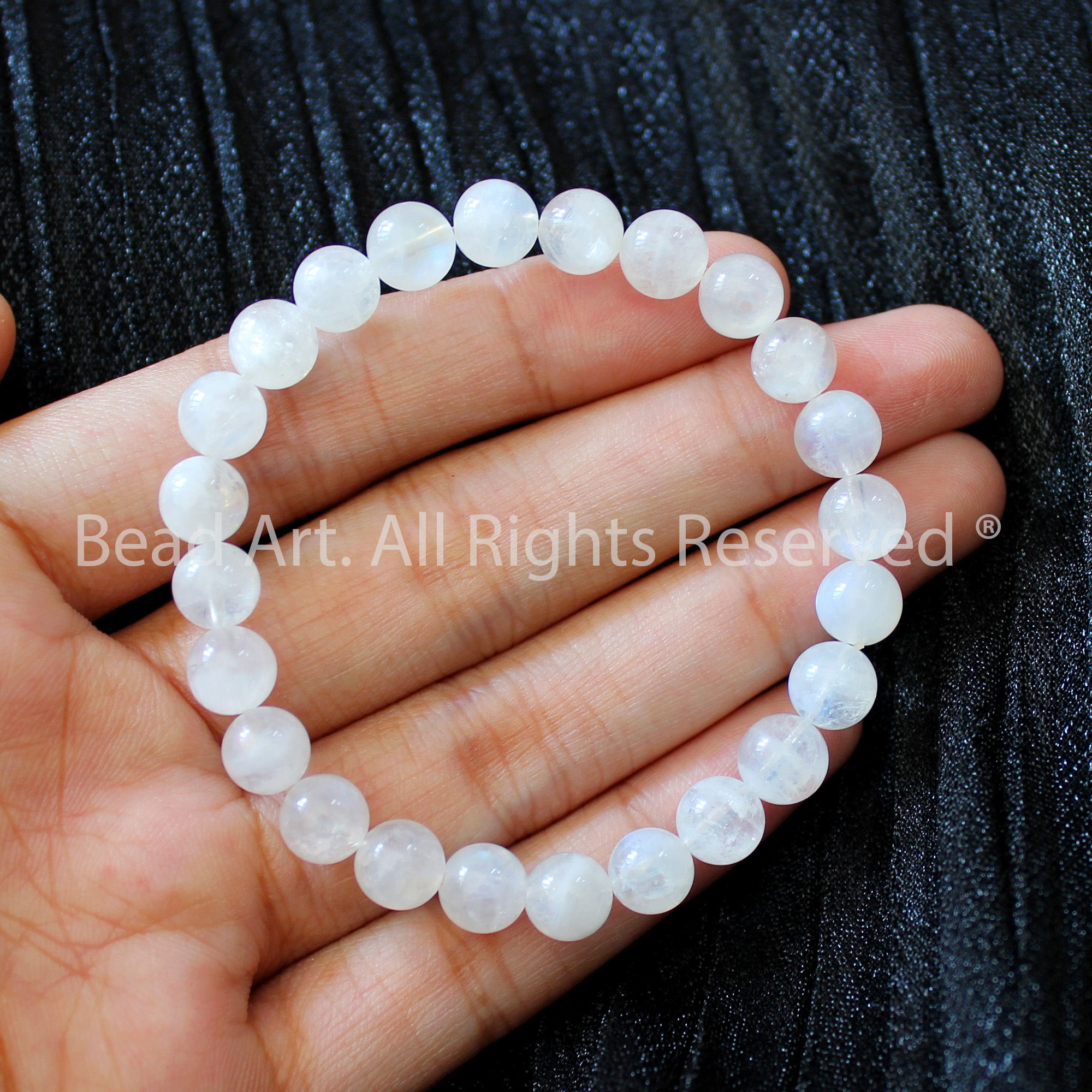 Vòng Tay Đá Moonstone, Đá Mặt Trăng Tự Nhiên 7mm/8mm Loại A, Vòng Tay Phong Thuỷ, Chuỗi Hạt