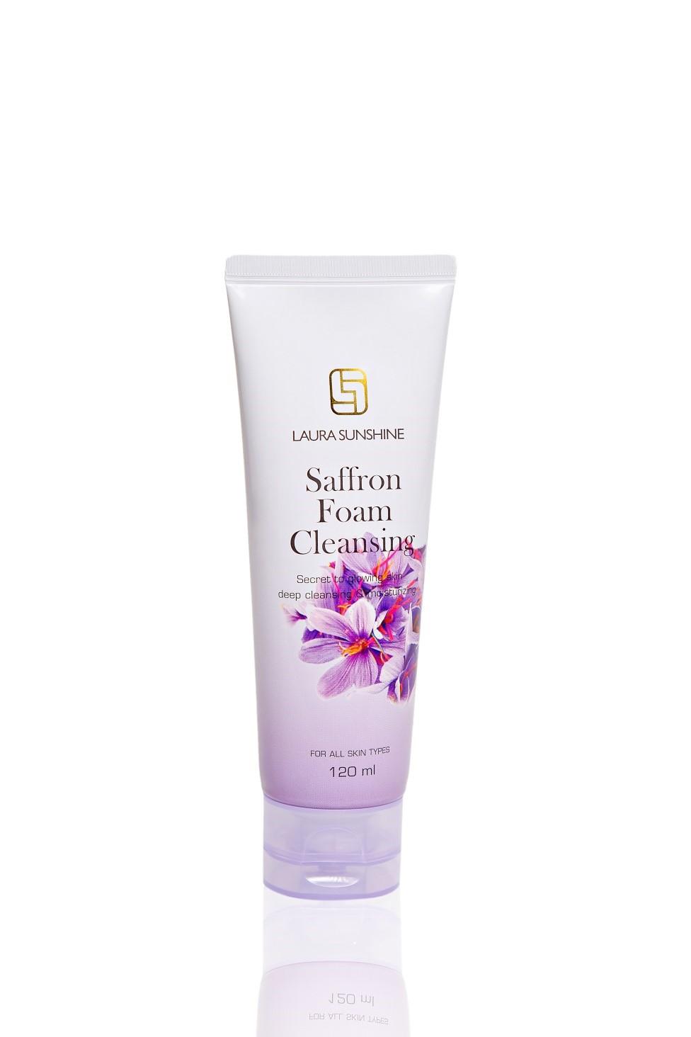 [HCM]Sữa rửa mặt nhụy hoa nghệ tây SAFFRON FOAM CLEANSING 120ML LAURA SUNSHINE NHẬT KIM ANH