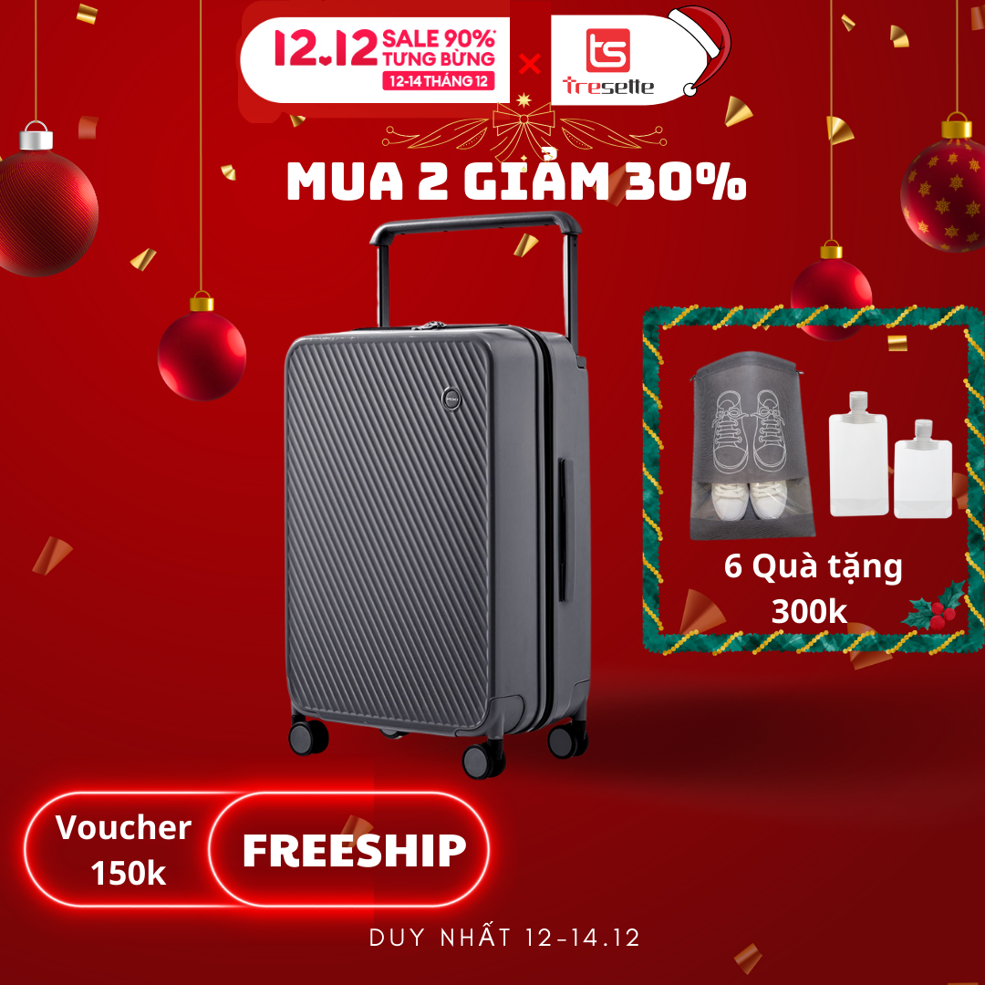Freeship toàn quốc size 20 in vali khóa kéo cao cấp nhập khẩu hàn quốc tresette 9276-1 cao cấp