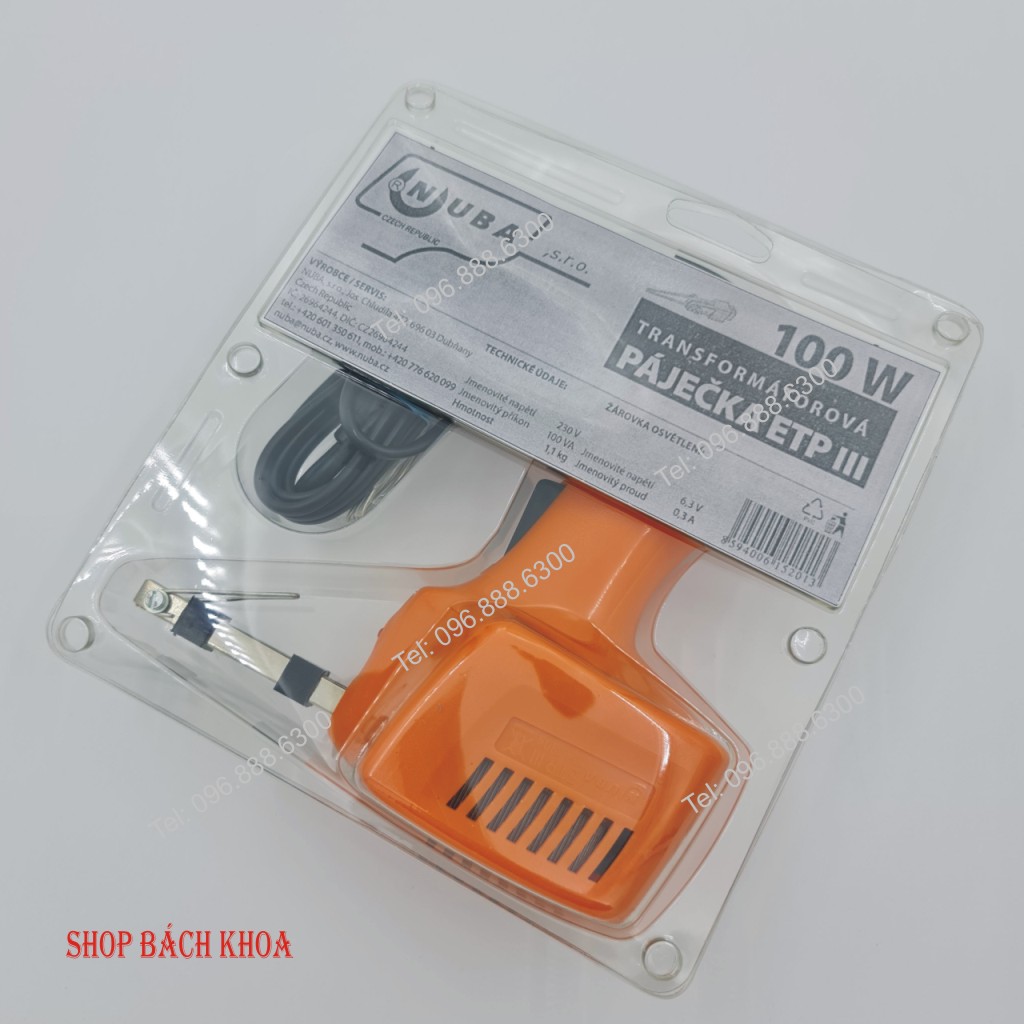 MỎ HÀN XUNG TIỆP (Cộng hòa Czech) kèm 7 mũi hợp kim - MỎ HÀN XUNG TIỆP 220V 100W - HÀNG CHÍNH HÃNG - Shop Bách Khoa