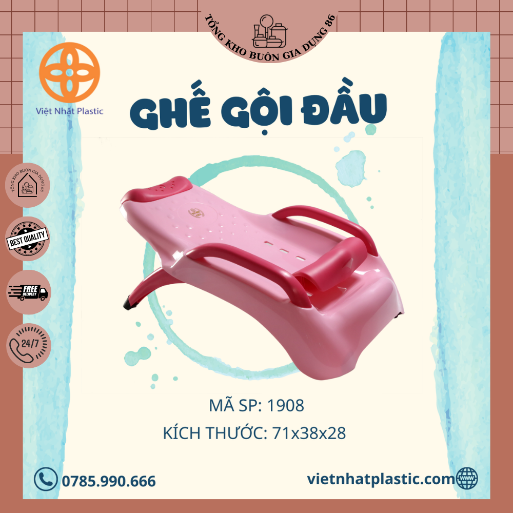 Ghế gội đầu tay vịn 1908 Việt Nhật, Ghế nằm gội đầu tiện lợi cho bé