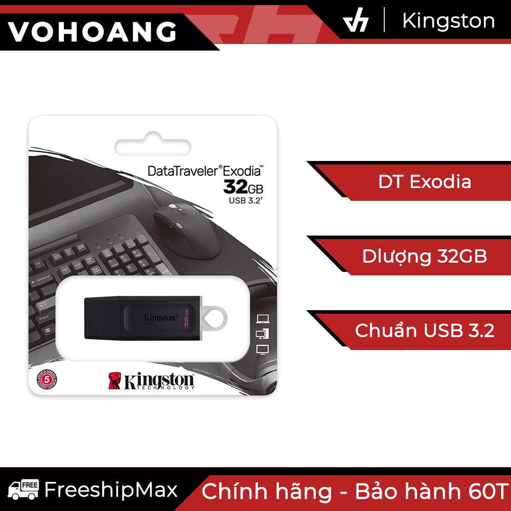 Usb 32gb chuẩn 3.2 kingston datatraveler exodia - dtx / 32gb