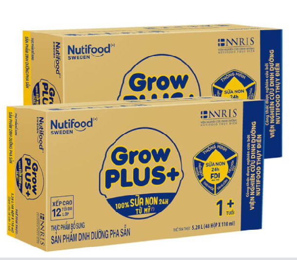 Sữa pha sẵn Nutifood growplus vàng - sữa non 110ml