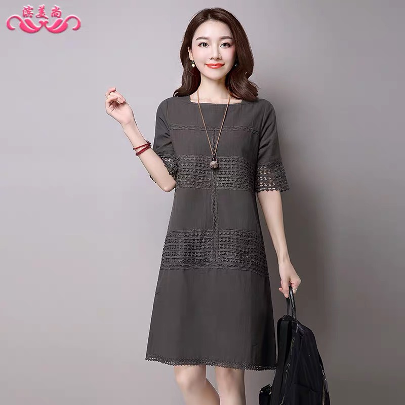 [HCM]Đầm nữ suông phối ren sang trọng đỉnh cao