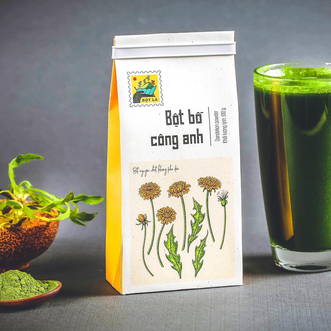 Bột bồ công anh Bột Lá, 100g, bịch, mẫu hanko