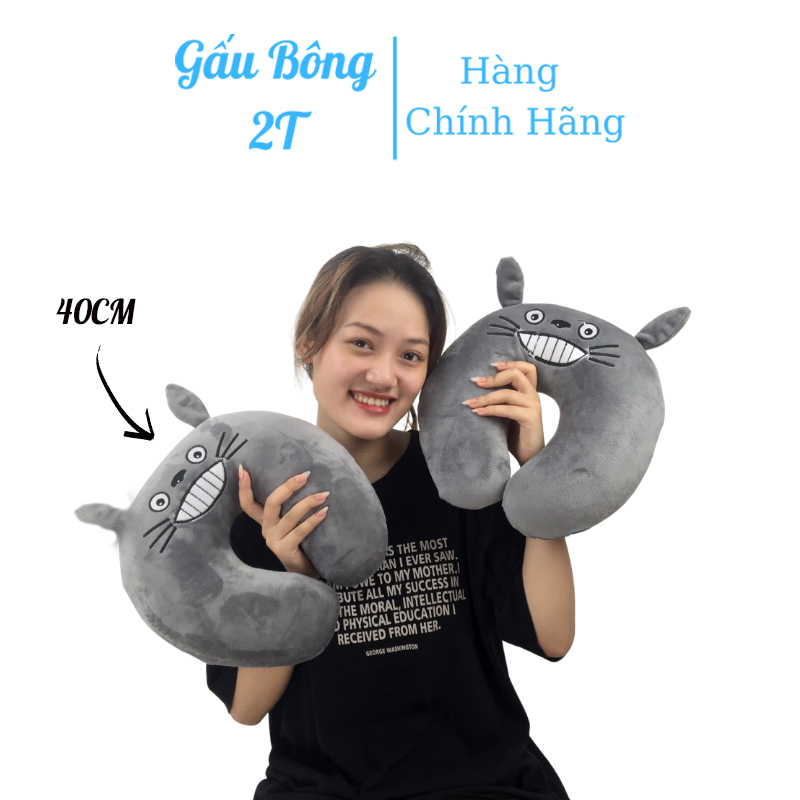 Gối Chữ U Gối Kê Cổ Gối Du Lịch Totoro Hàng Cao Cấp Vải Nhung Mềm Mịn Lót Bông Gòn