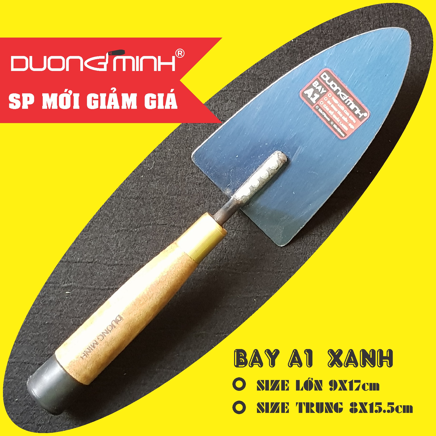 Bay A1 Xanh Dương Minh, Bay xây dựng thợ hồ thép xanh cứng - Dụng cụ xây dựng cao cấp, làm vườn