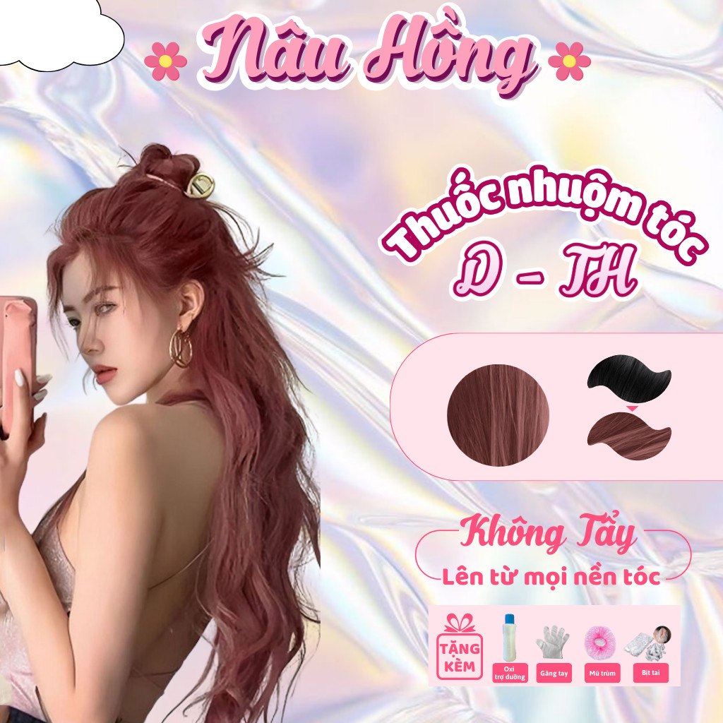 Thuốc Nhuộm Tóc HồngHồng Nâu Thuốc Nhuộm Tóc, Thuốc Nhuộm Tóc Hồng Trà Sữa, Cho Đi Nhiều Dụng Cụ Nhuộm Tóc