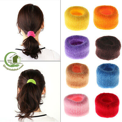 Dây thun cột tóc bản lớn - dây len buộc tóc nhiều màu - dây thun lớn búi tóc - giao màu ngẫu nhiên