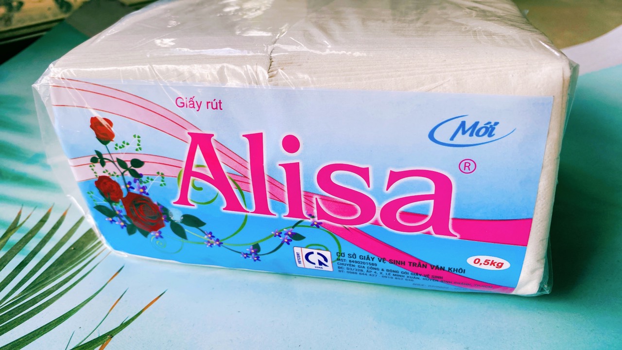 1 bịch khăn giấy rút alisa 2 lớp cao cấp mùi hương nhẹ an toàn cho da - bịch 500gr