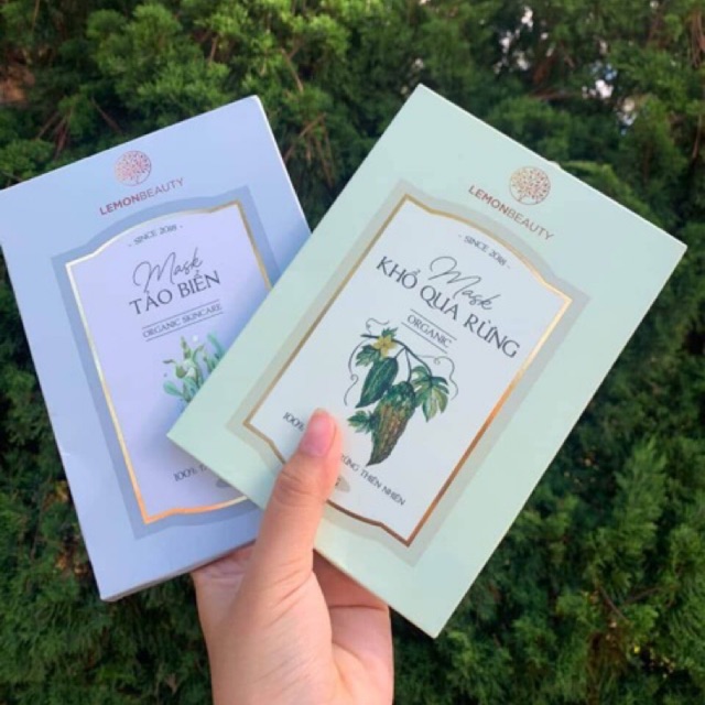 [HCM]Combo Mặt Nạ Khổ Qua Rừng và Tảo Biển Lemon Mask 50g/hộp (Tặng Que Đắp và Cọ hoặc Băng đô)