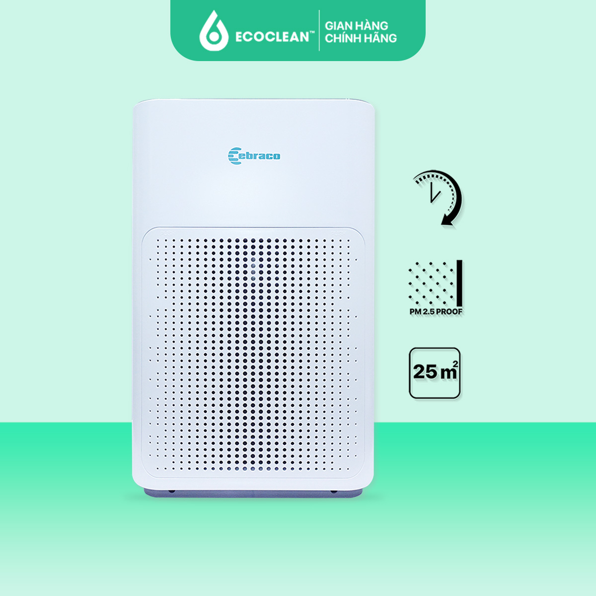 Máy lọc không khí lõi lọc hepa ebraco e3 - công suất 25m2 - lọc mùi, bụi mịn pm2.5