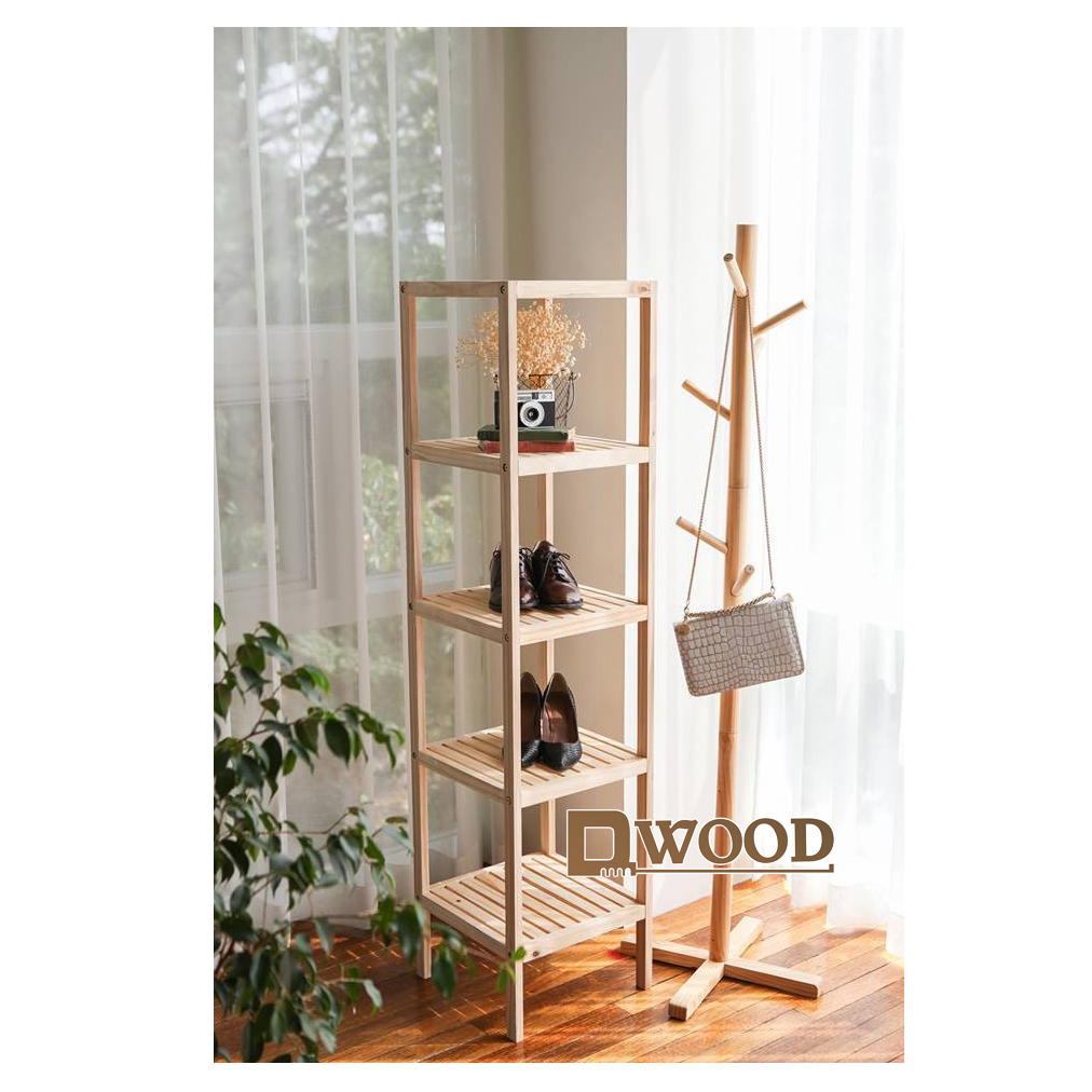 [HCM]Kệ đựng đồ 5 tầng gỗ thông Dwood- Kệ gỗ thông vuông 5 tầng