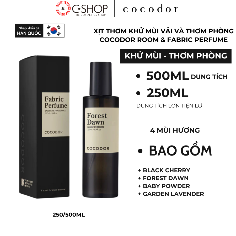 /NEW/ Xịt thơm khử mùi vải và thơm phòng Cocodor Room & Fabric Perfume