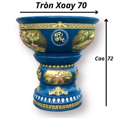 Khuôn đúc chậu Tròn Xoay 70, Dùng làm chậu cây cảnh xi măng, Chất liệu nhựa ABS