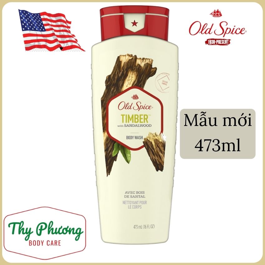 [HCM]Sữa tắm Old Spice Timber with Sandalwood 473ml - Nhập khẩu từ Mỹ