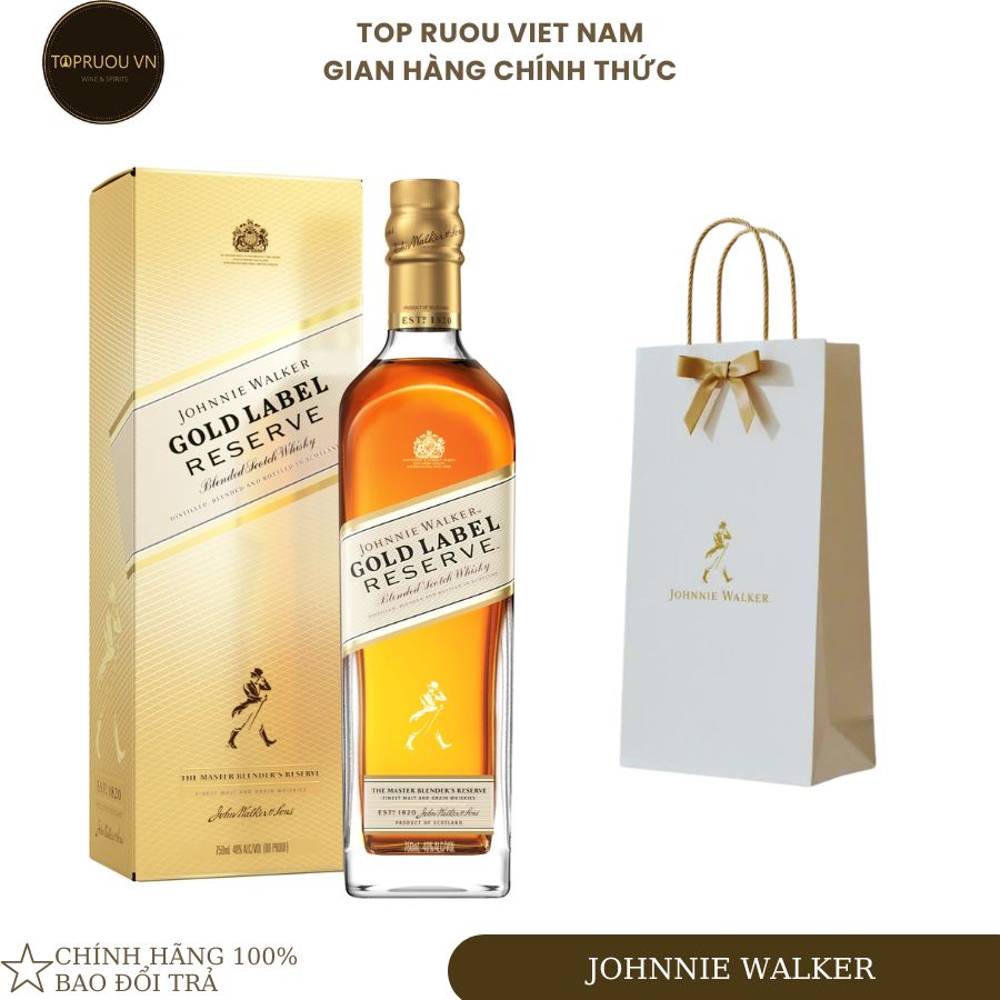 [TẶNG túi hãng] Rượu Whisky Johnnie Walker Double Black - Gold 700ml - 1000ml [Chính Hãng][Top Rượu VN]