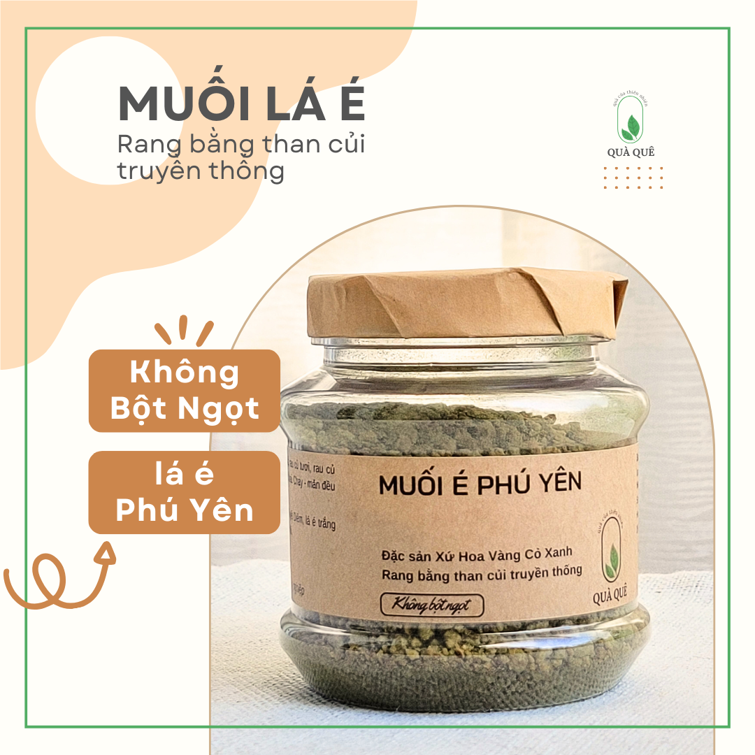 Muối Chấm Lá É Trắng Phú Yên Ớt Xiêm Xanh Rang Truyền Thống - Ăn Chay/Ăn Mặn, Dùng Chấm Hoa Quả Rau Củ Thịt Gà - 100g