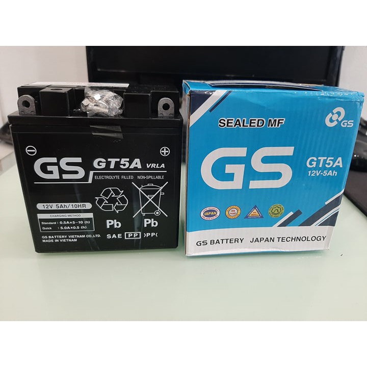 Ắc Quy khô GS GT5A Dream Sirius Taurus Jupiter Blade Mio Exciter Click Viva Wave ELEGANT ANGELA BEST  5A cao