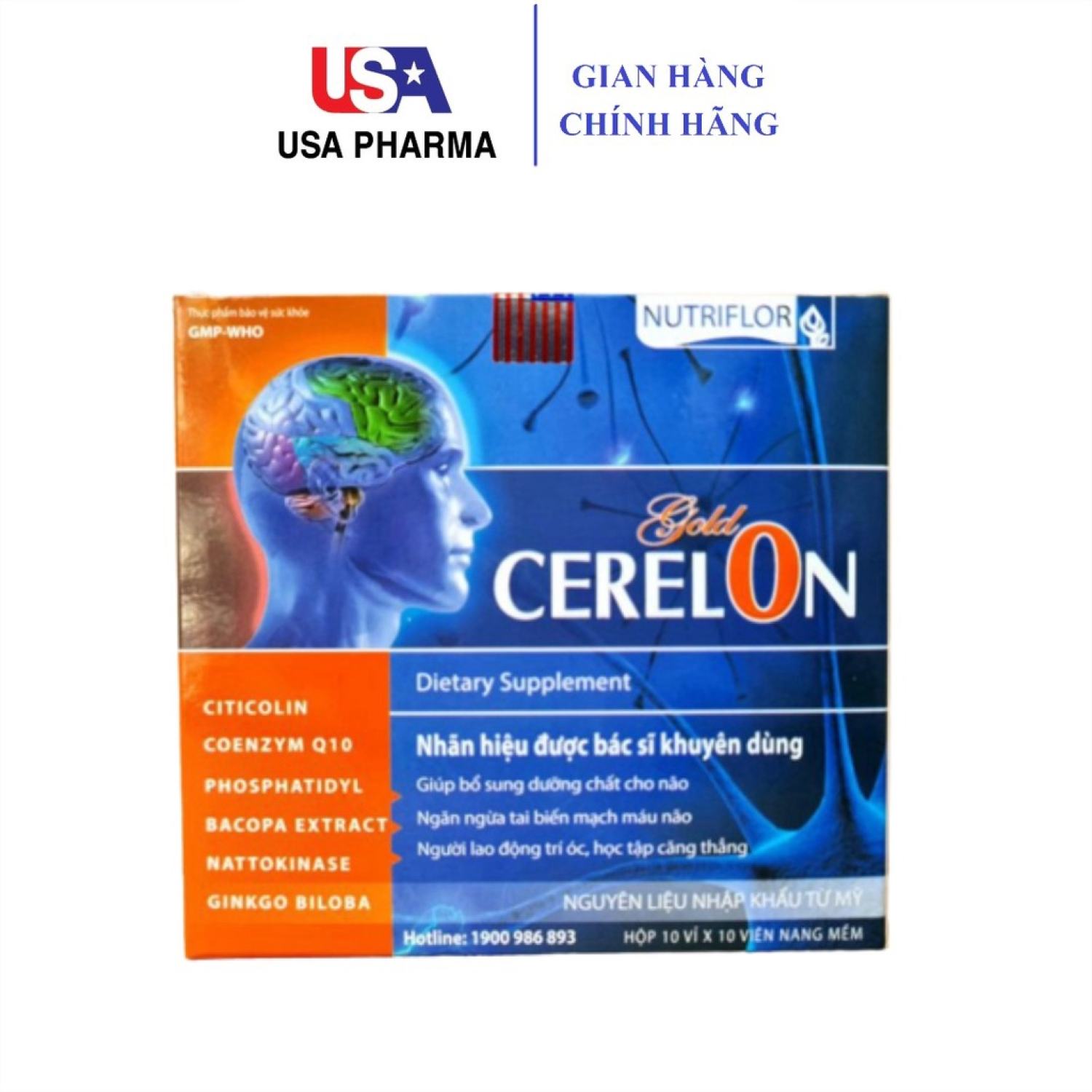 Bổ não CERELON Gold hoạt huyết dưỡng não, ngăn ngừa tai biến, giảm các triệu chứng tiềƞ đình