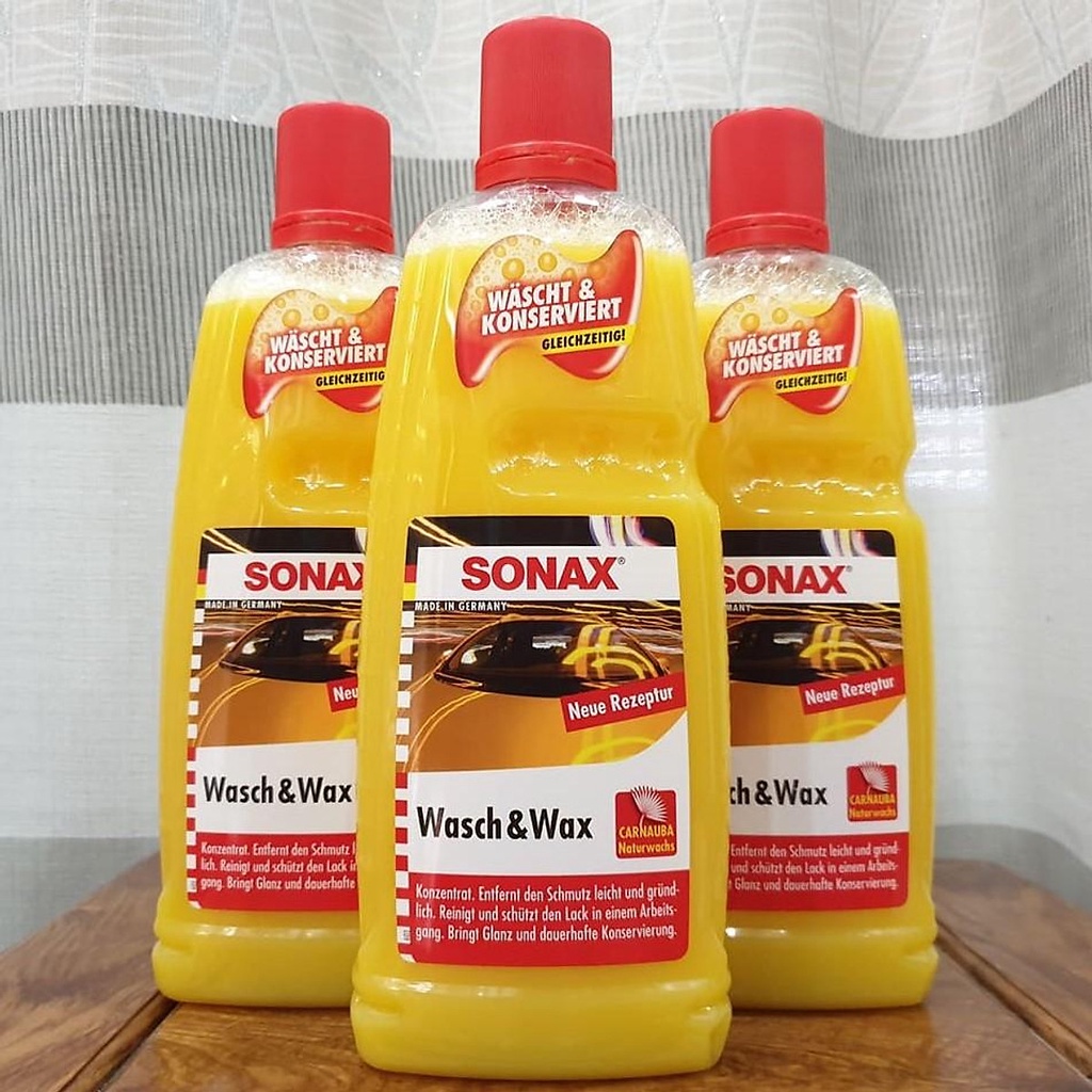 Nước rửa xe và wax bóng sơn kết hợp sonax wash wax 313341 1000ml