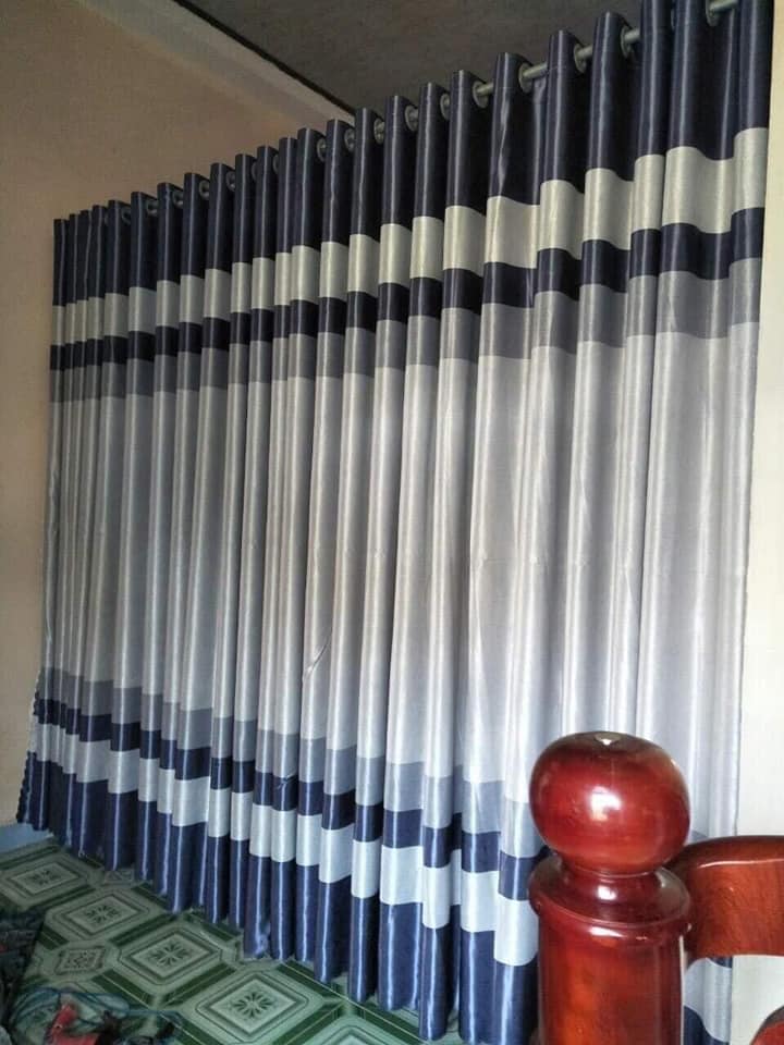 Rèm 3m x cao 2m50 vân kẻ trẻ trung và sang trọng