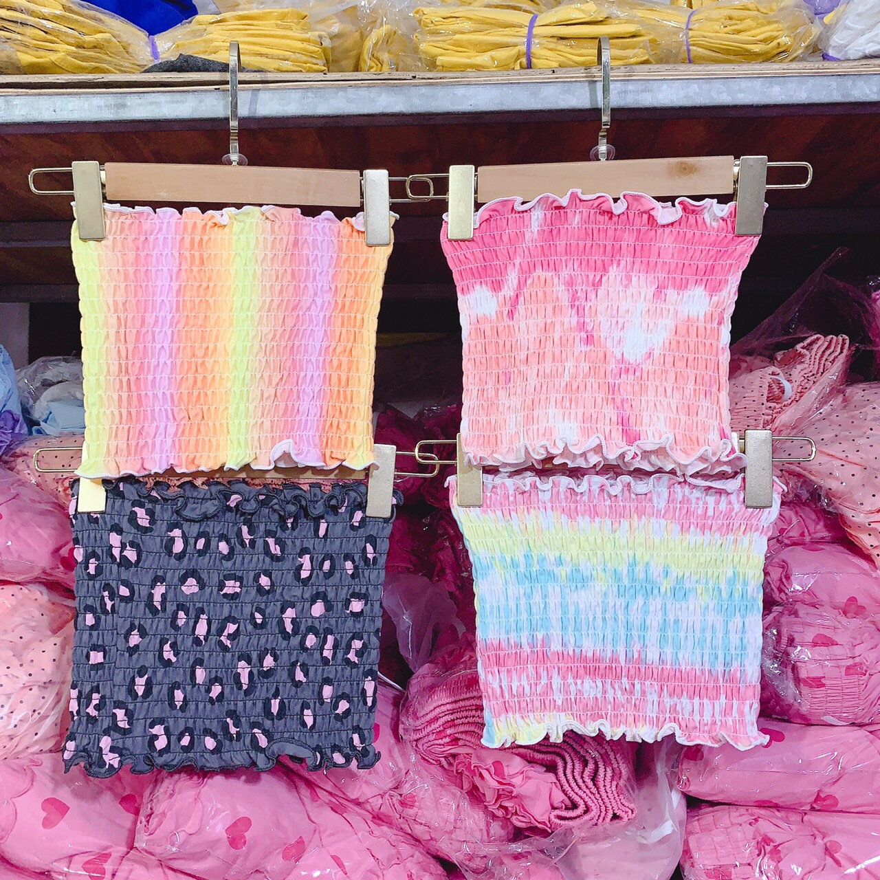 [HCM]Áo ống nữ áo ống nhún thun nữ áo ống croptop áo ống nữ loang màu cực xinh (kèm ảnh thật)