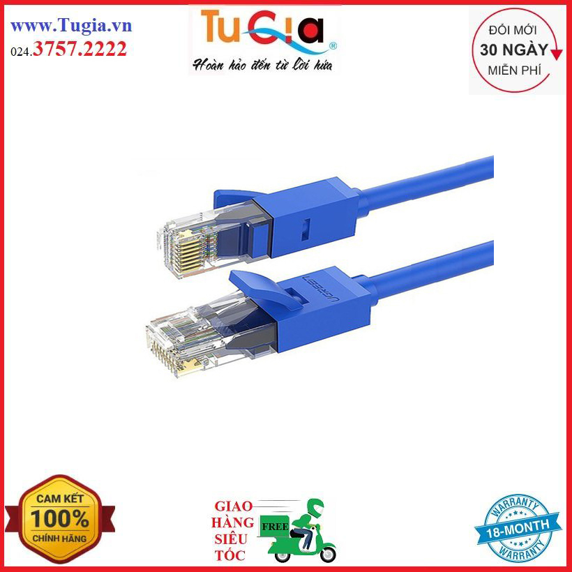 Cáp mạng đúc sẵn cat6 80m ugreen 11227 - hàng chính hãng