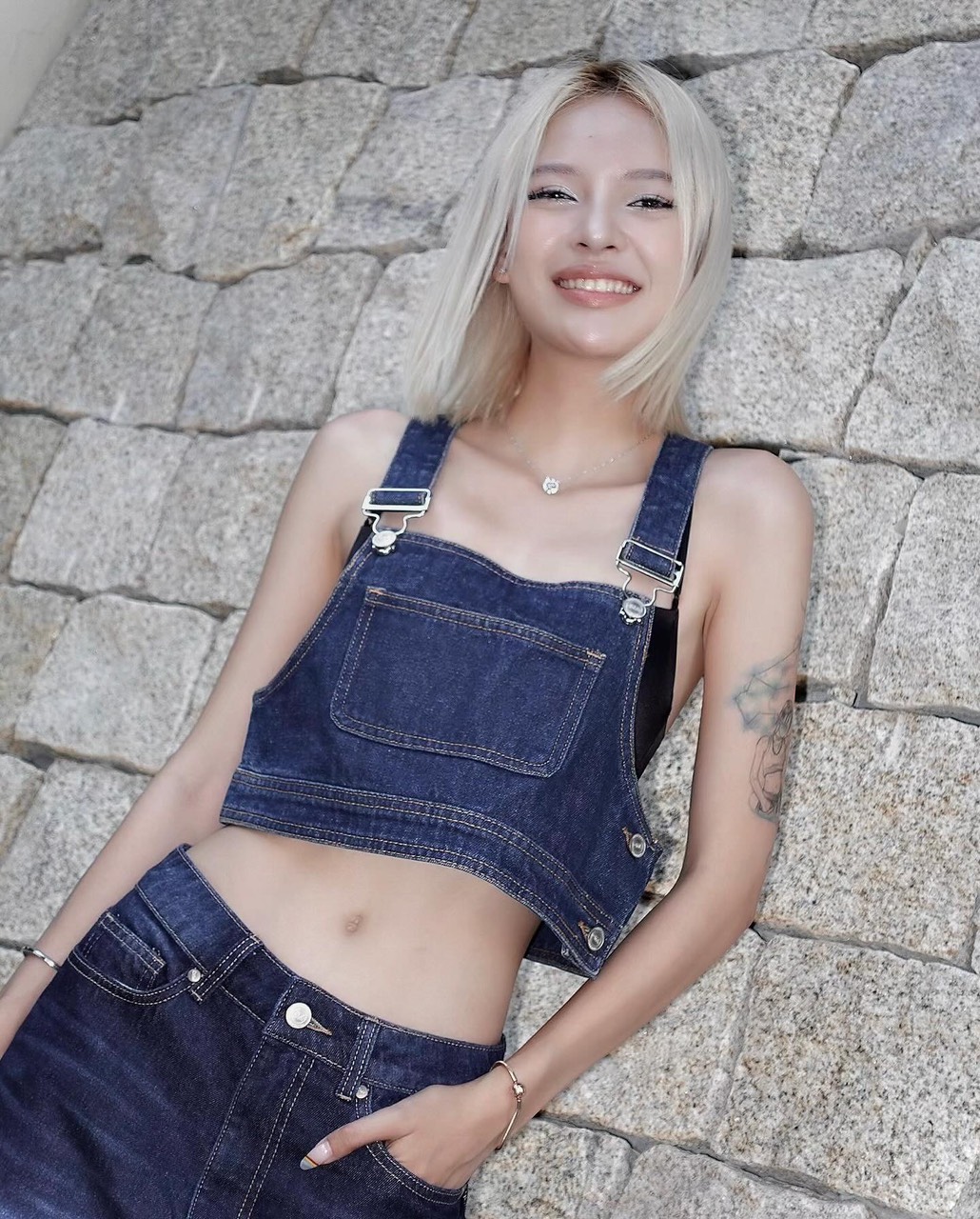 Áo yếm jean chicmonkiphom croptop - croptop yếm denim cmj1399