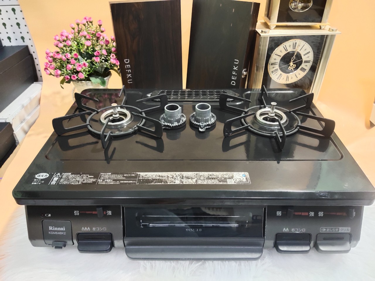 Bếp ga nội địa nhật bãi rinnai đã chỉnh lửa xanh, hàng còn 90 - 95% lò nướng sạch keng, siêu tiết kiệm gas mẫu ĐỜI CAO