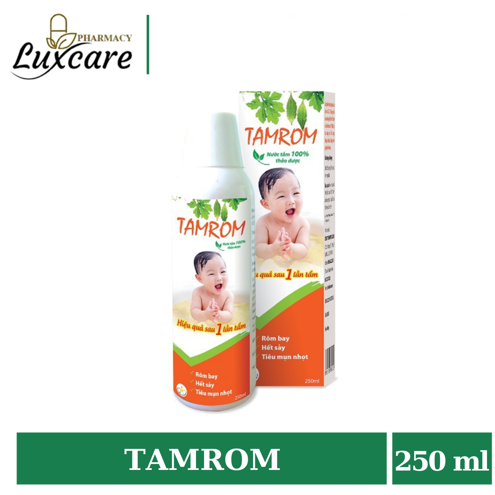 TAMROM nước tắm 100% thảo dược ngừa rôm sẩy dành cho bé - Luxcare Pharmacy