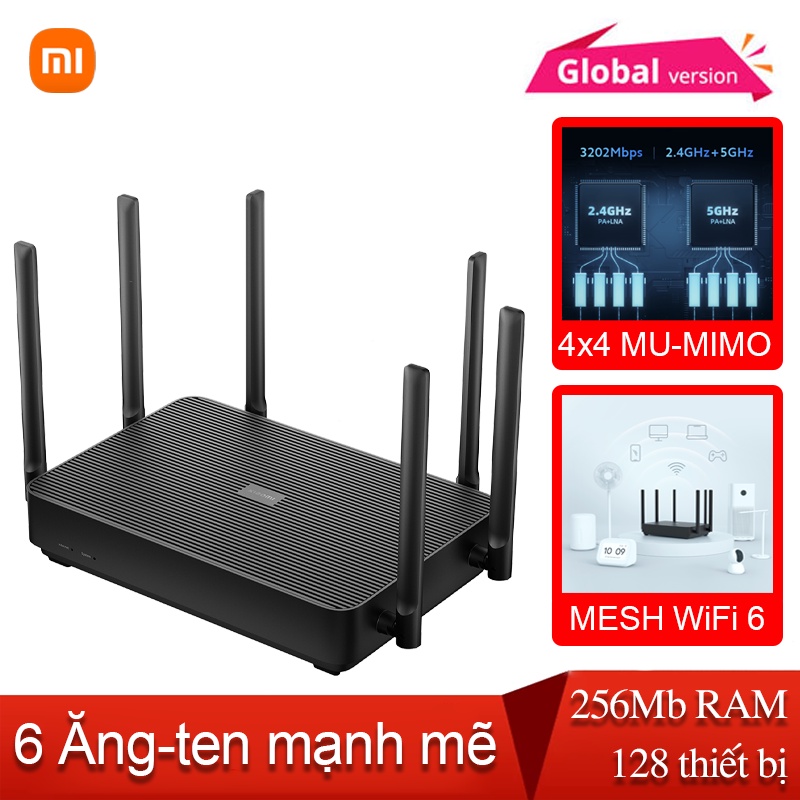 Bộ phát WiFi Xiaomi Mi Router AX3200, WiFi 6, Quốc Tế