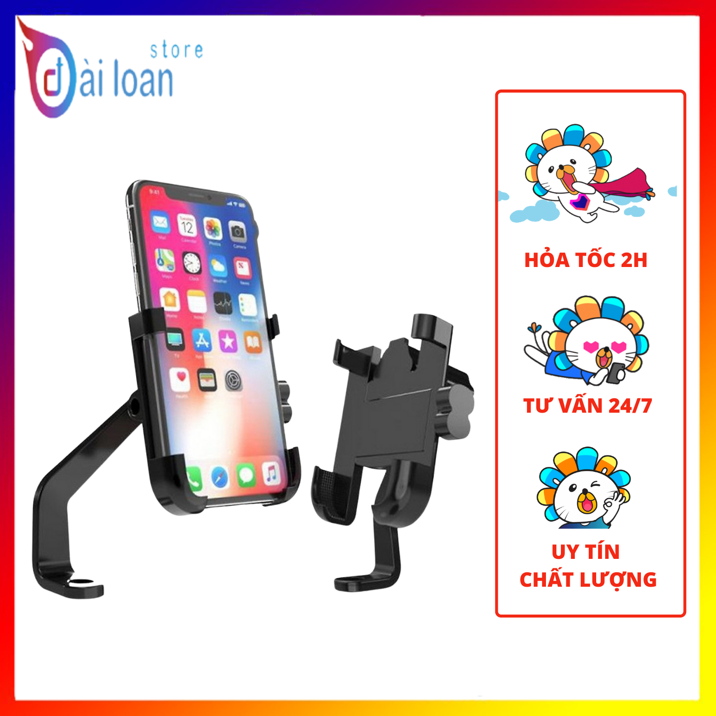 [HCM]Giá đỡ kẹp điện thoại cho xe máy/ xe mô tô Selfiecom C2 - Chống trộm chống rung lắc dễ dàng lắp đặt