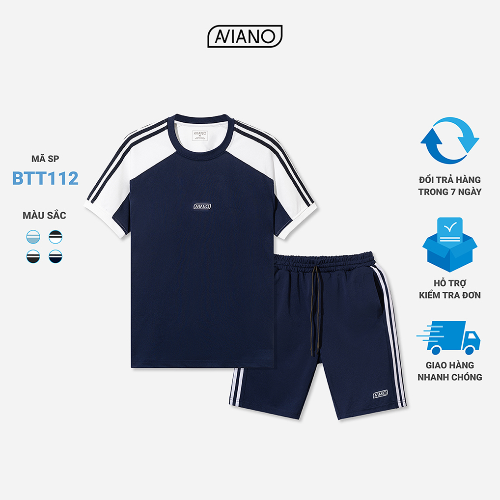 Bộ Thể Thao Nam Viền Vai Thiết Kế Thời Trang AVIANO