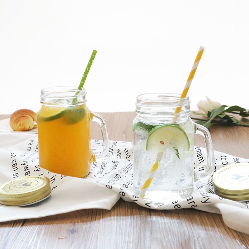 Ly thuỷ tinh quai trà sữa 500ml