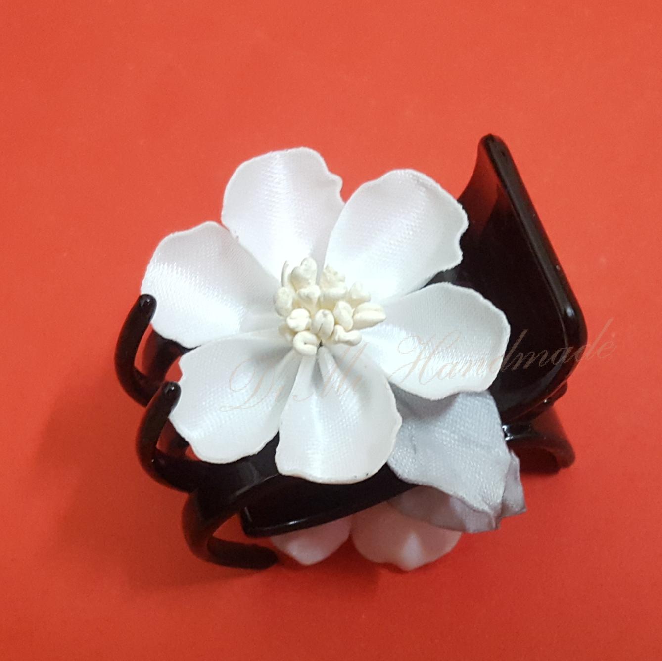 Kẹp tóc hoa handmade, kẹp càng cua 5 răng (DiMi-12)