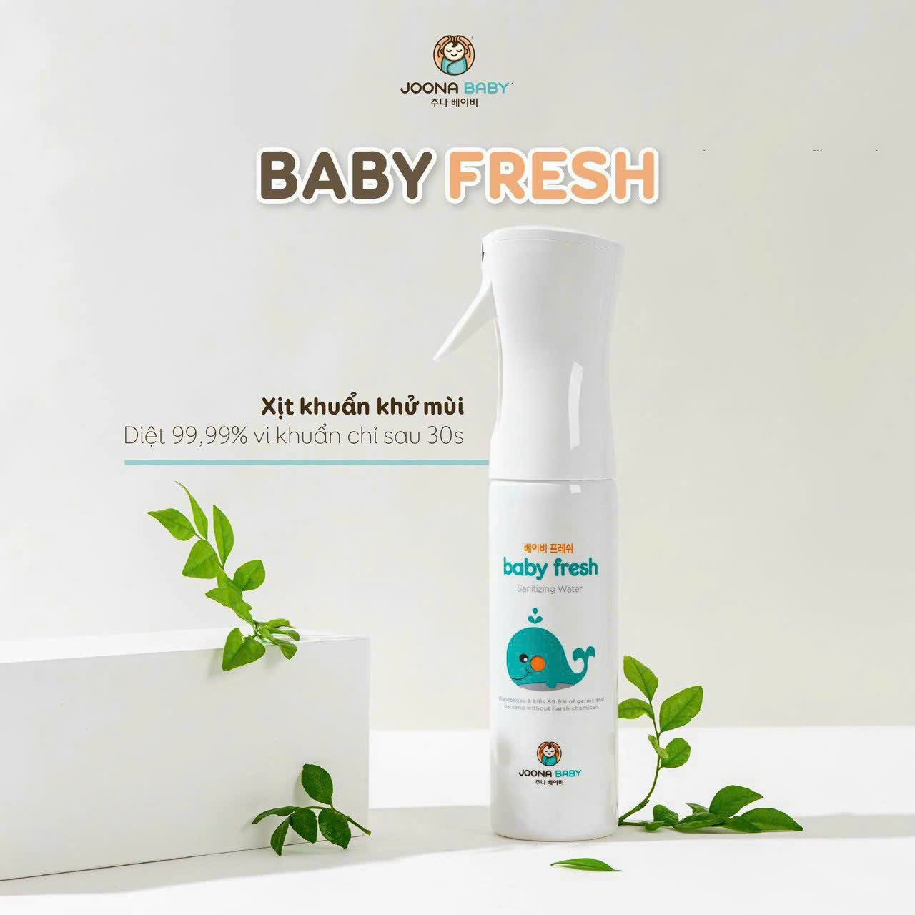 Chai xịt diệt khuẩn dung dich khử mùi khử khuẩn JOONA BABY FRESH an toàn cho bé