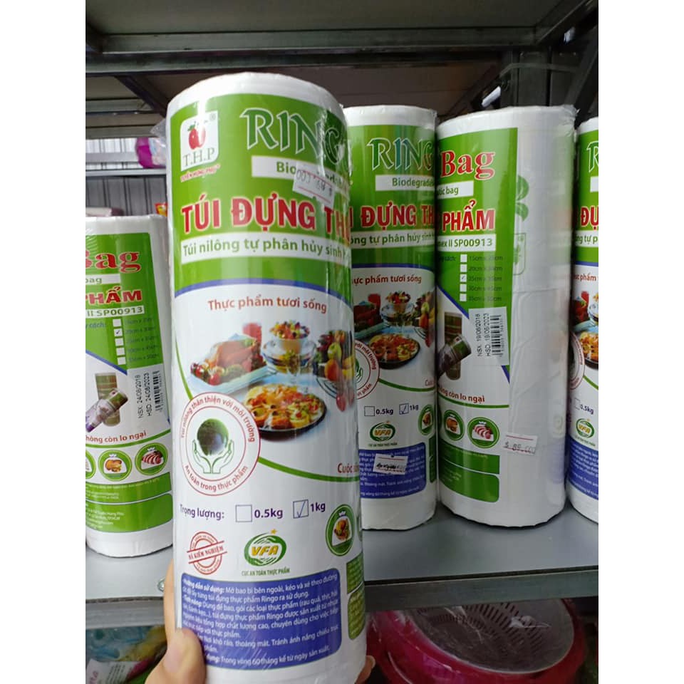Túi nilong đựng thực phẩm ringo tự phân hủy sinh học 35x50
