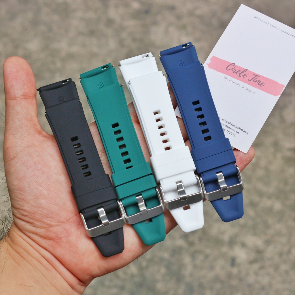 Dây đồng hồ cao su size 22 cho Smartwatch và đồng hồ truyền thống có chốt thông minh - CT03B