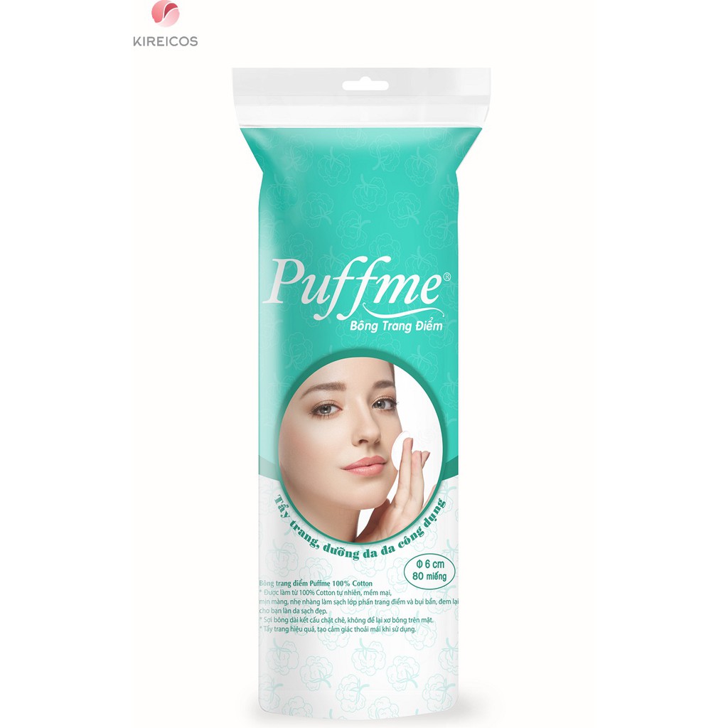 Bông Tẩy Trang Tròn Puffme 80 Miếng