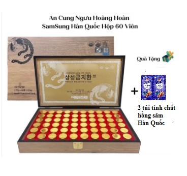 [Hàng Chính Hãng] An Cung Ngưu Hoàng Hoàn Samsung Hàn Quốc, Hộp Gỗ 60 Viên, Giúp Bổ Não Và Ngăn Ngừa Tai Biến Đột Quỵ