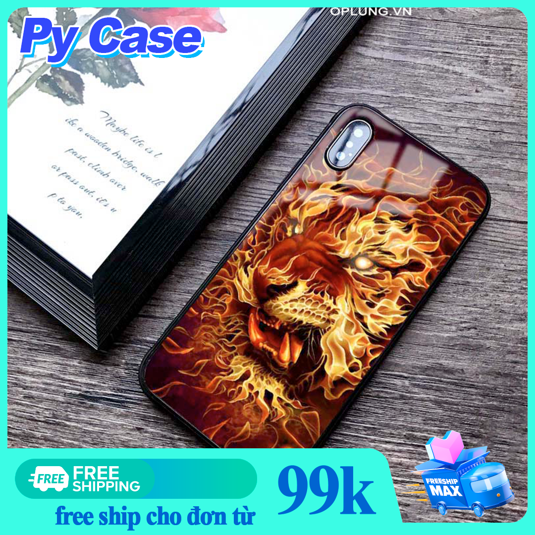 Ốp lưng iphone Ốp kính HÌNH MẶT HỔ dành cho iphone 6 6s plus 7 8 plus x xr xs max 11 11Pro 11promax